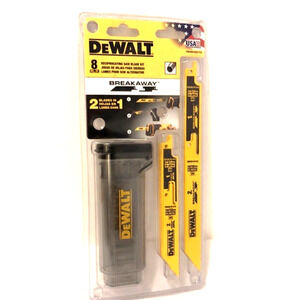 DEWALT Reciprocating Saw Blade Set 8 pc Breakaway Bi-Metai USA DWABK48SETCS NEW